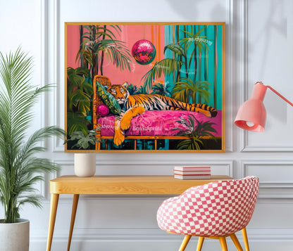 Tiger Sleeping Under A Disco Ball