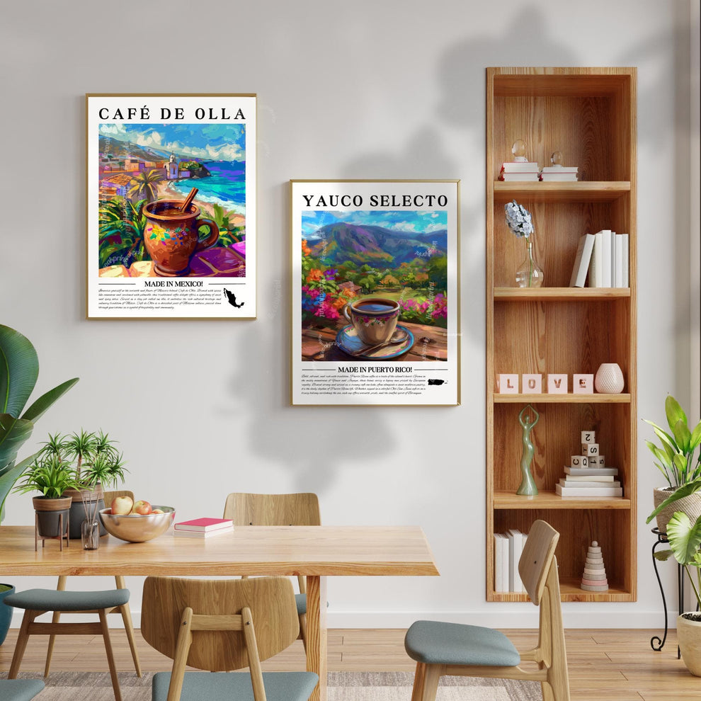 Yauco Selecto Coffee Wall Art – Puerto Rico Coffee Print – Tropical Café Decor – Puerto Rican Kitchen Art