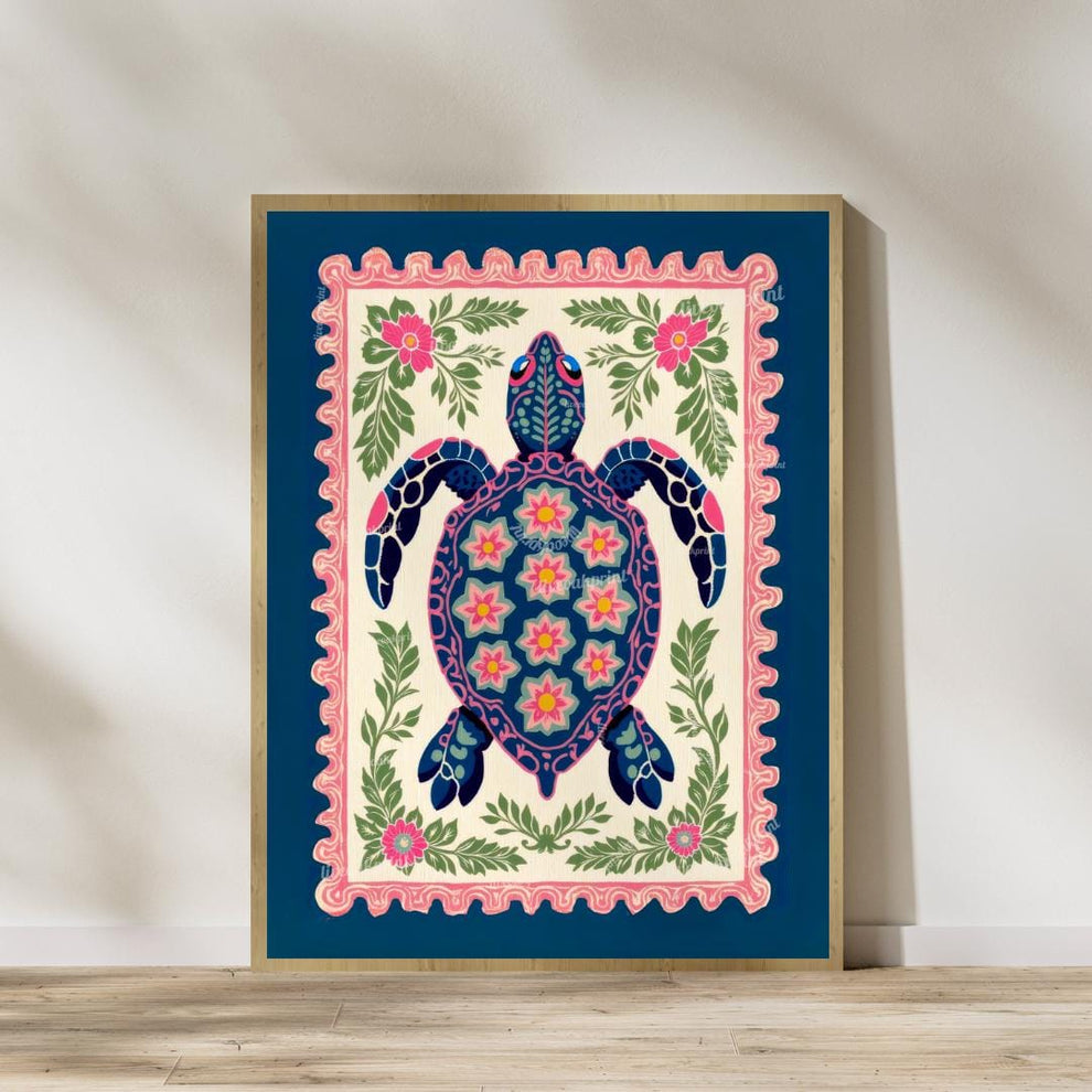Set of 2 Coastal Wall Art Prints – Sea Turtle & Fish Art – Ocean Bathroom Wall Decor – Coastal Luxury Beach House Prints