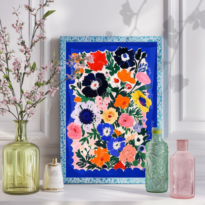 Blue Blooms Art Print