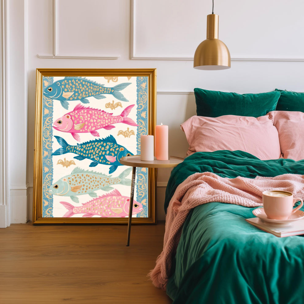 Blue and Pink Fish Wall Art
