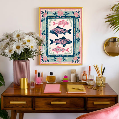 Blue Coastal Fish Wall Decor