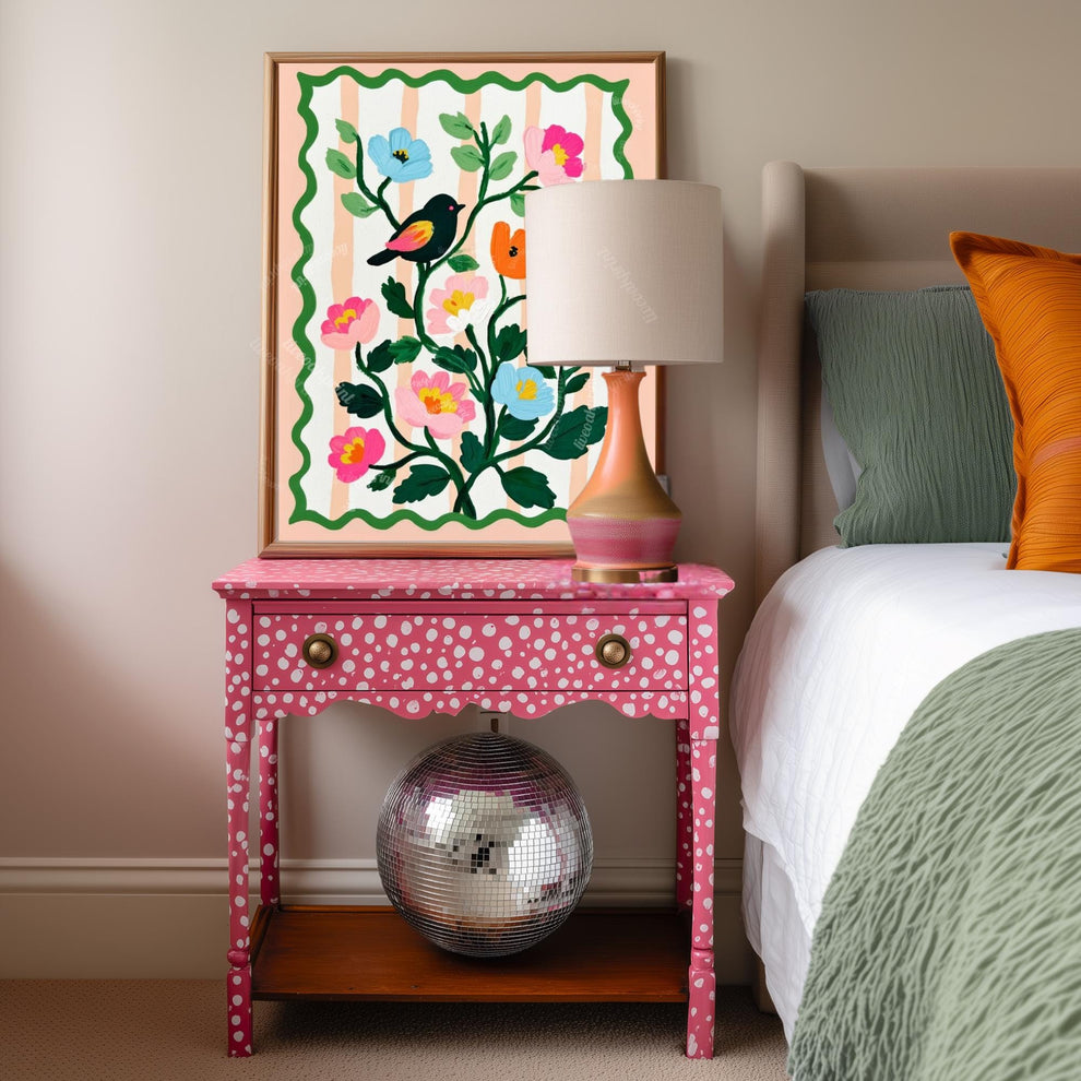 Bird and Flowers Wall Art