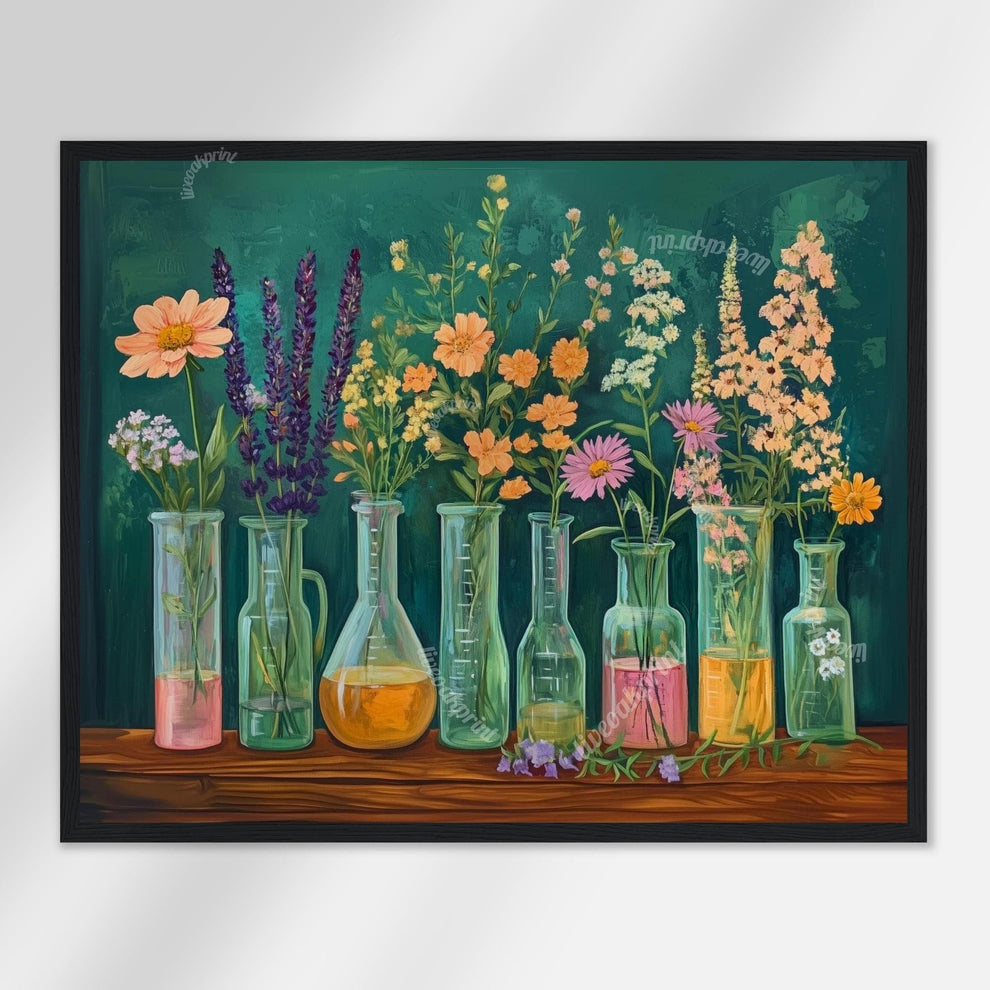 Flasks, Test Tubes & Wildflowers