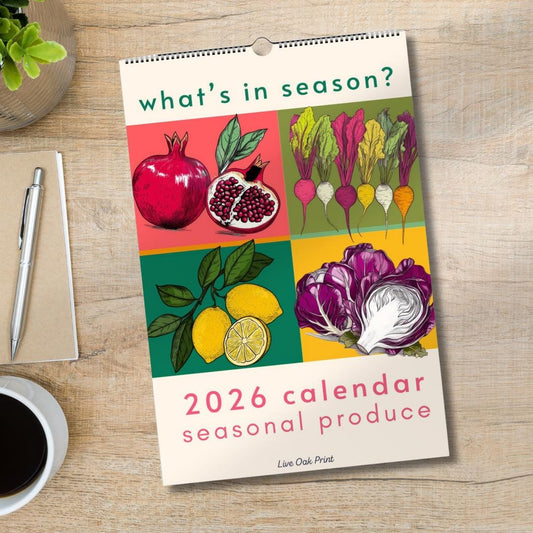 2026 Wall Calendar: Seasonal Produce Calendar – 2026 Kitchen Calendar