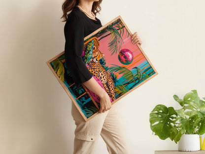 Cheetah Sleeping Under A Disco Ball