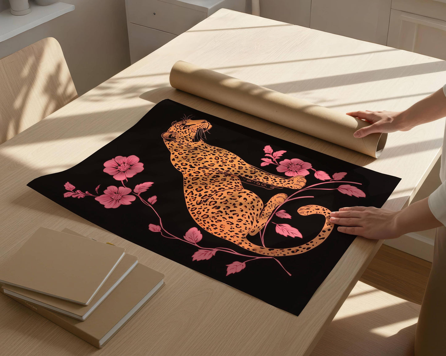 Pink and Black Leopard Wall Art