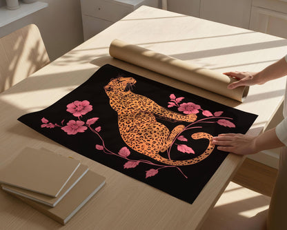 Pink and Black Leopard Wall Art