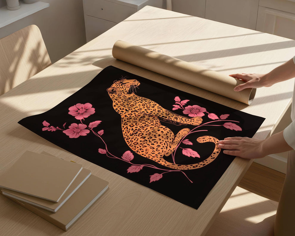 Pink and Black Leopard Wall Art