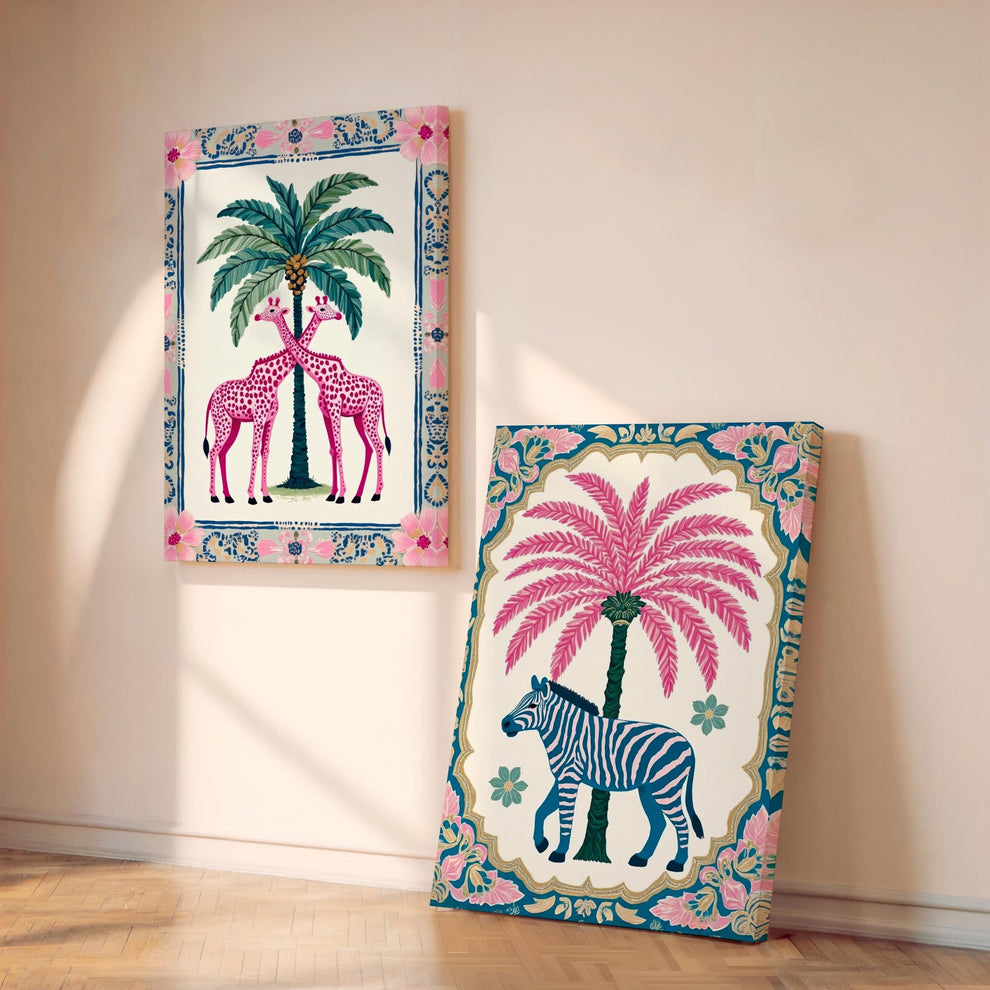 Set of 2 Art Prints Tropical Luxury Art