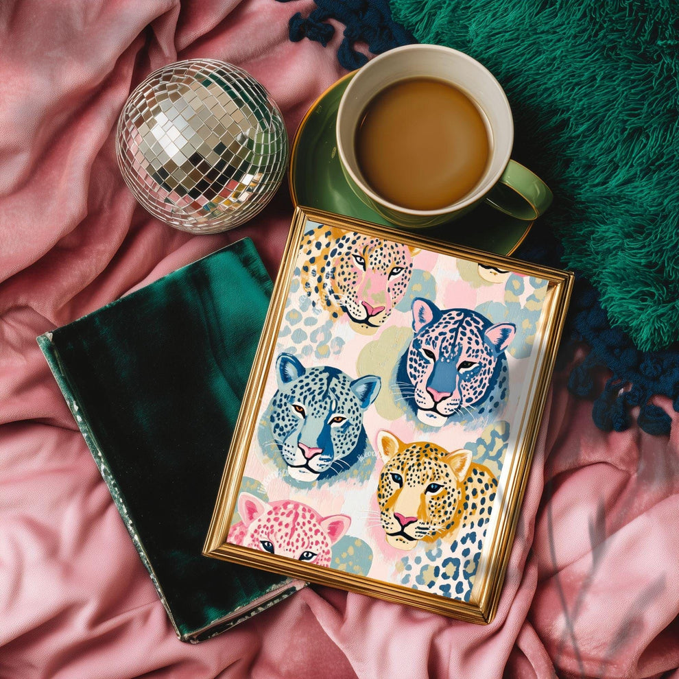 Funky Pastel Cheetah Wall Decor