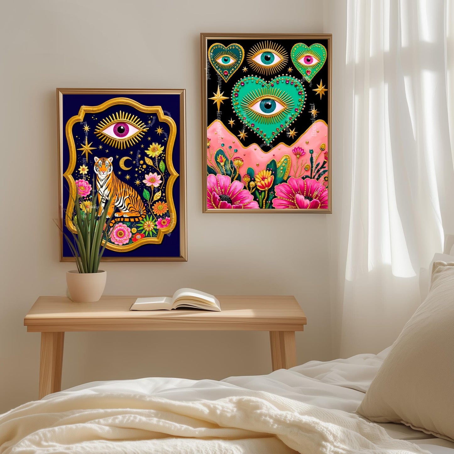 Celestial Heart and Mountains Art Print