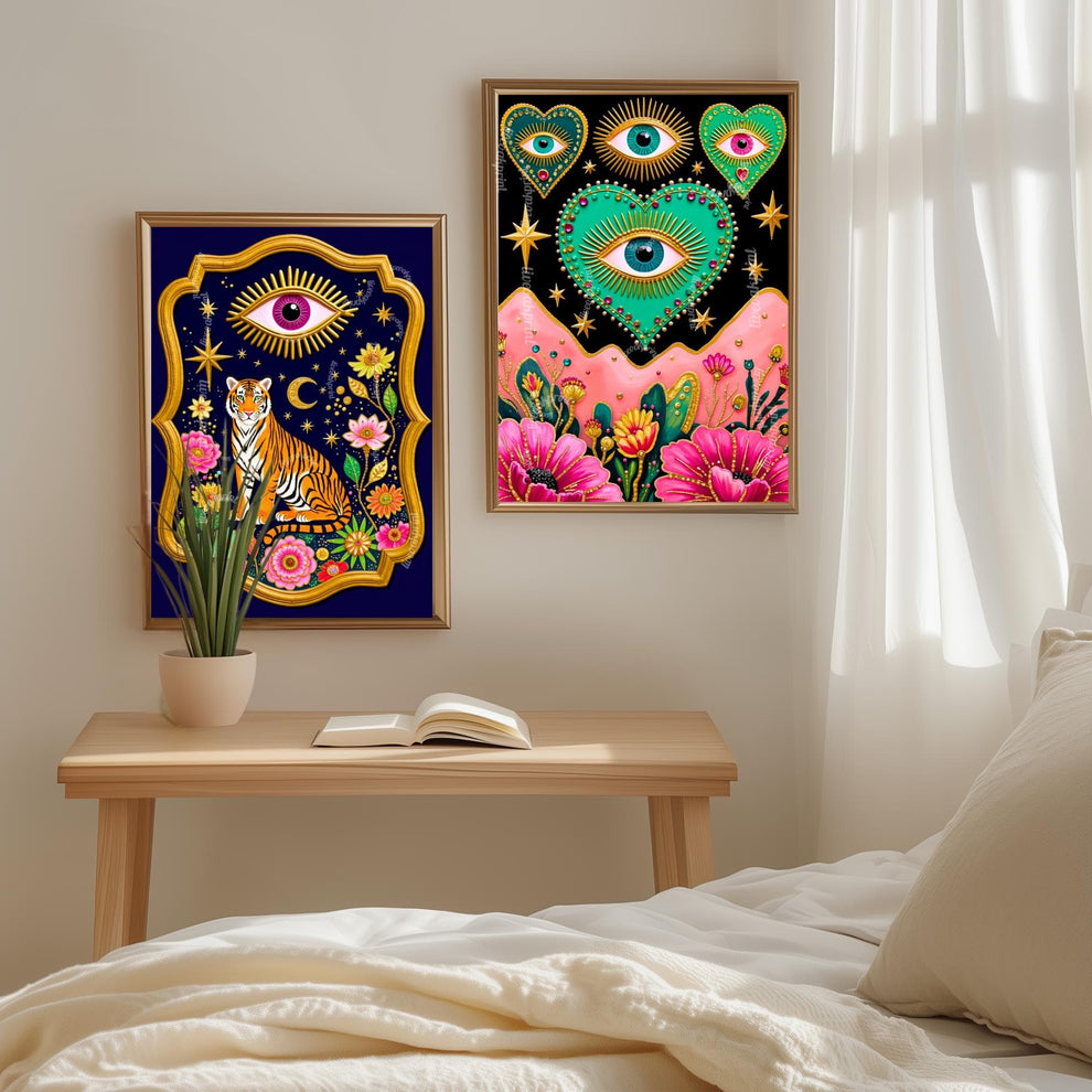 Celestial Heart and Mountains Art Print