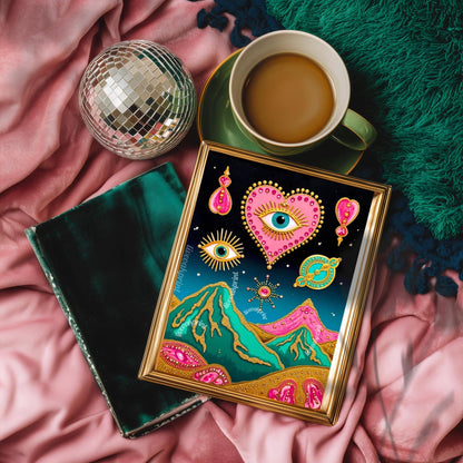 Psychedelic Mountains Wall Art