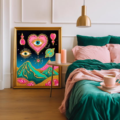 Psychedelic Mountains Wall Art