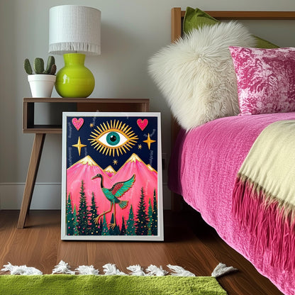 Surreal Crane Art Print