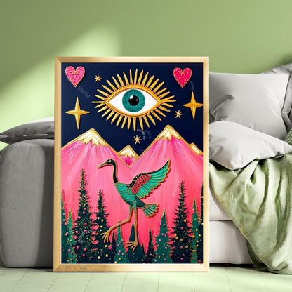 Surreal Crane Art Print