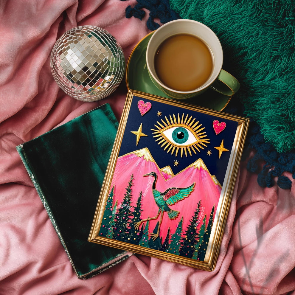 Surreal Crane Art Print