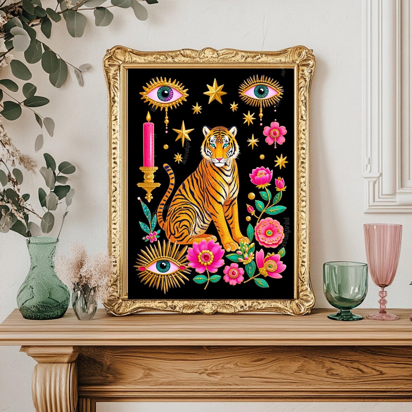 Surreal Tiger Art Print