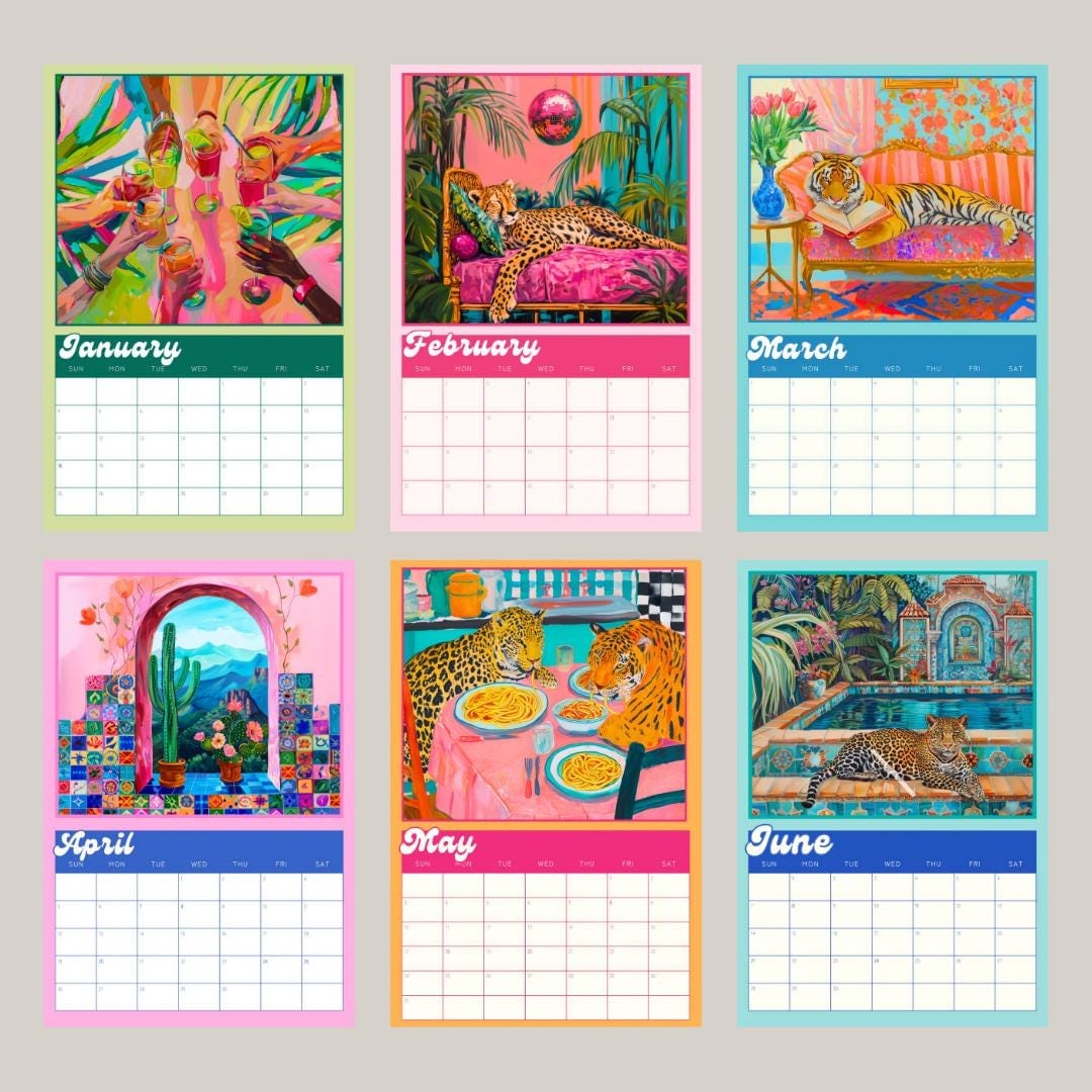 2026 Wall Calendar: Dopamine Decor - Funky Colorful Wall Calendar - Gift Idea for Friend, Mom, or Sister