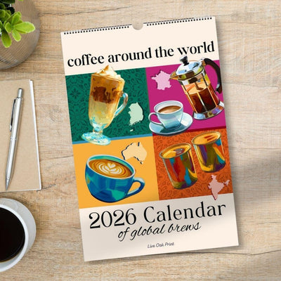 2026 Wall Calendar: Coffee Around the World – Coffee Wall Calendar – Coffee Gift Ideas