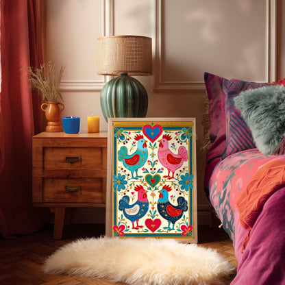 Scandi Boho Rooster Art Print