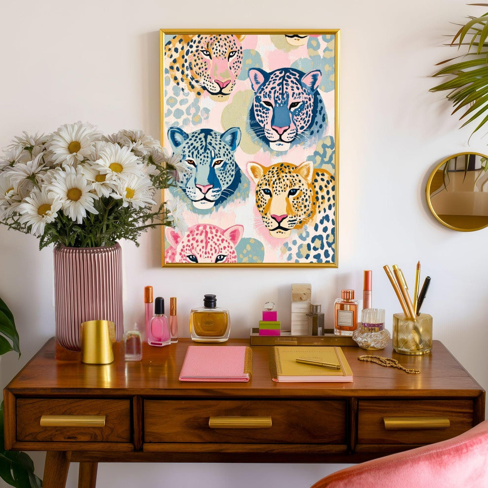 Funky Pastel Cheetah Wall Decor