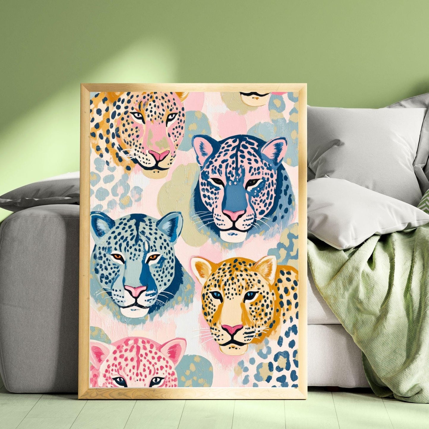 Funky Pastel Cheetah Wall Decor