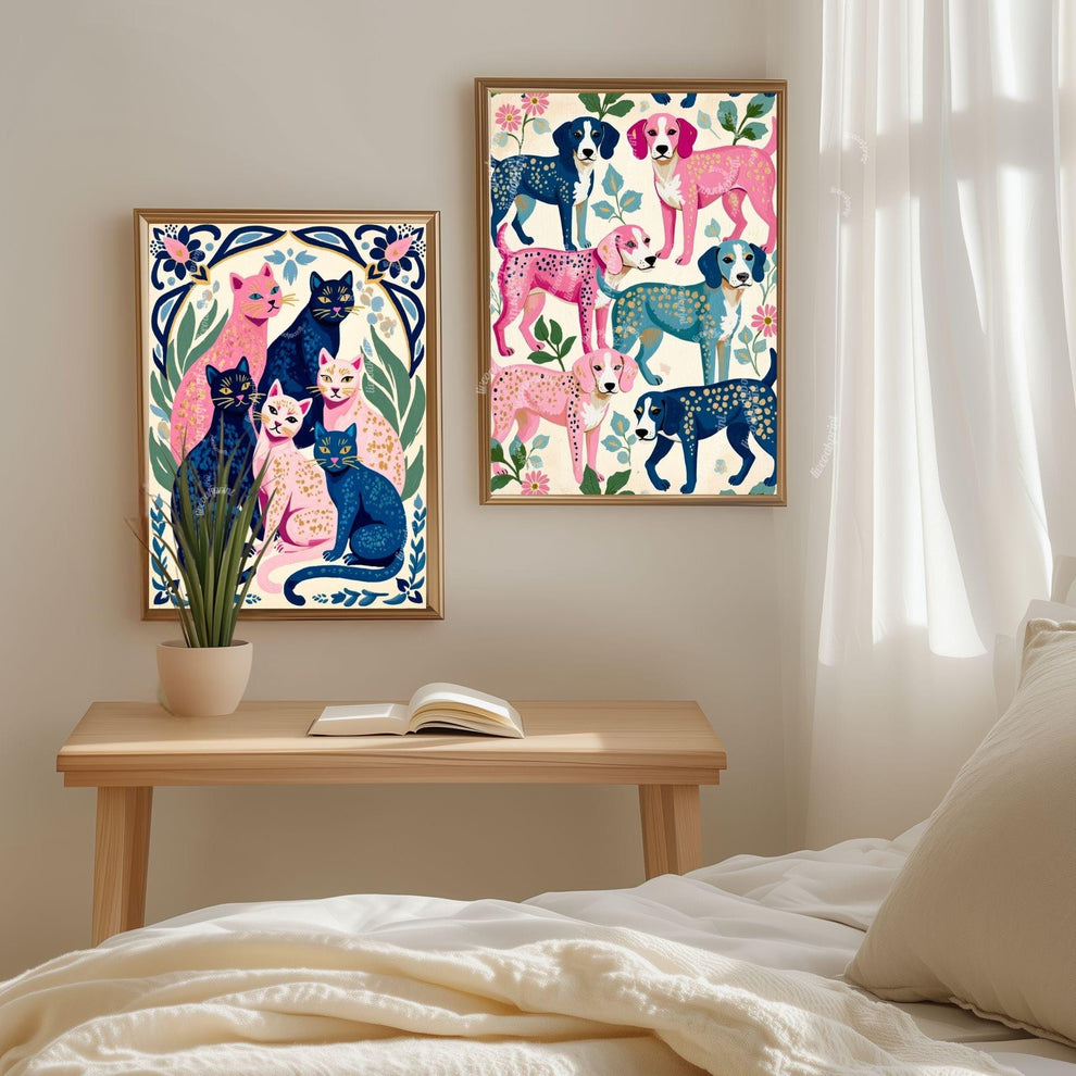 Colorful Beagle Art Print | Beagle Gift Idea Whimsical Dog Wall Art Gift for Dog Lovers | Modern Maximalist Pet Decor | Framed or Unframed