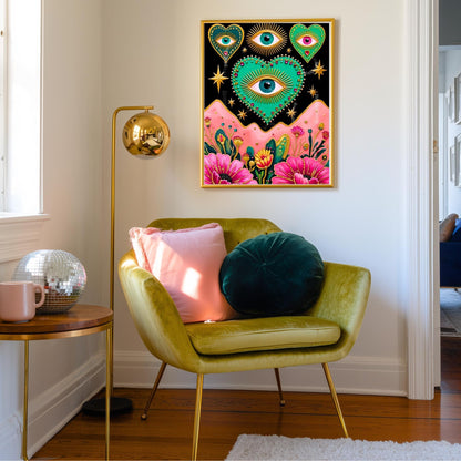 Celestial Heart and Mountains Art Print