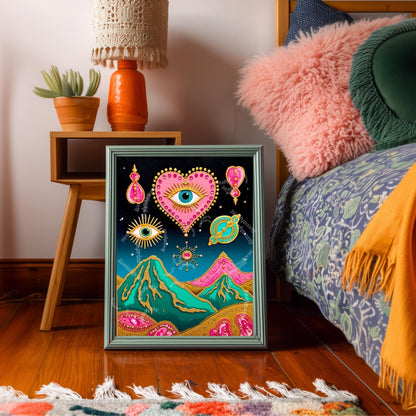 Psychedelic Mountains Wall Art