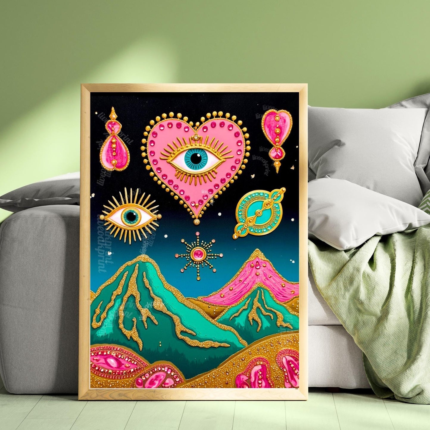 Psychedelic Mountains Wall Art