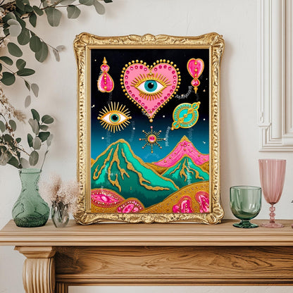 Psychedelic Mountains Wall Art