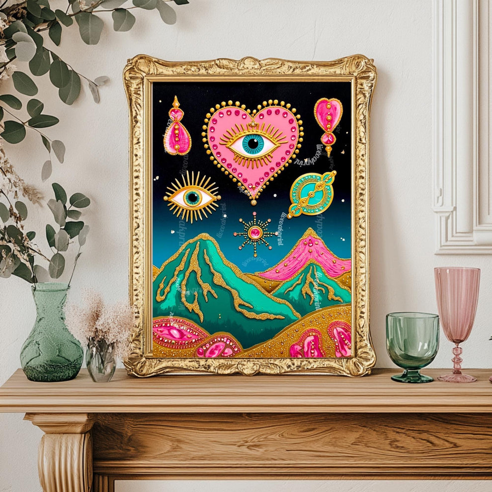 Psychedelic Mountains Wall Art