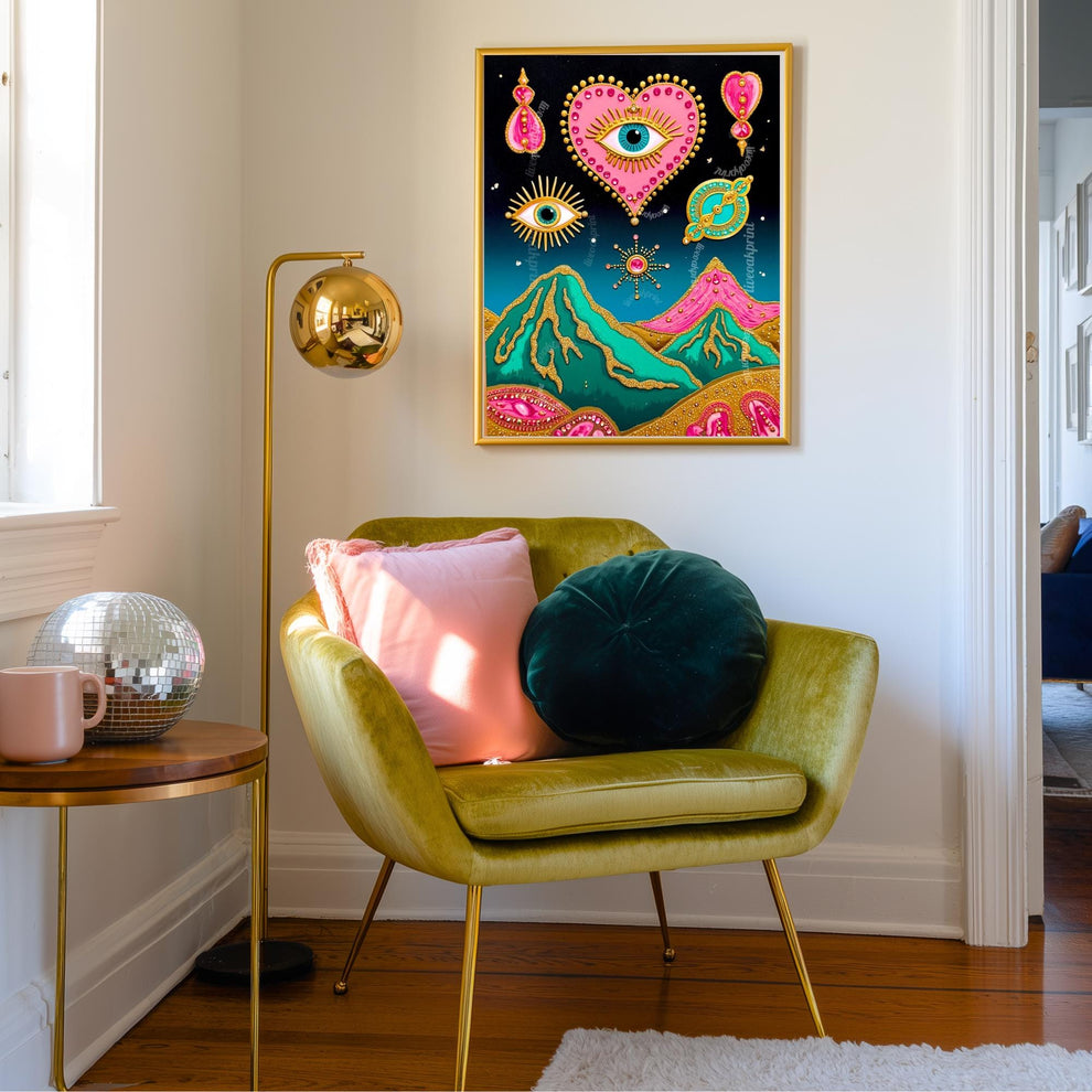 Psychedelic Mountains Wall Art