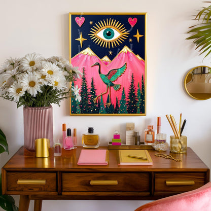 Surreal Crane Art Print