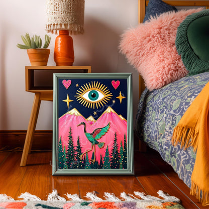 Surreal Crane Art Print