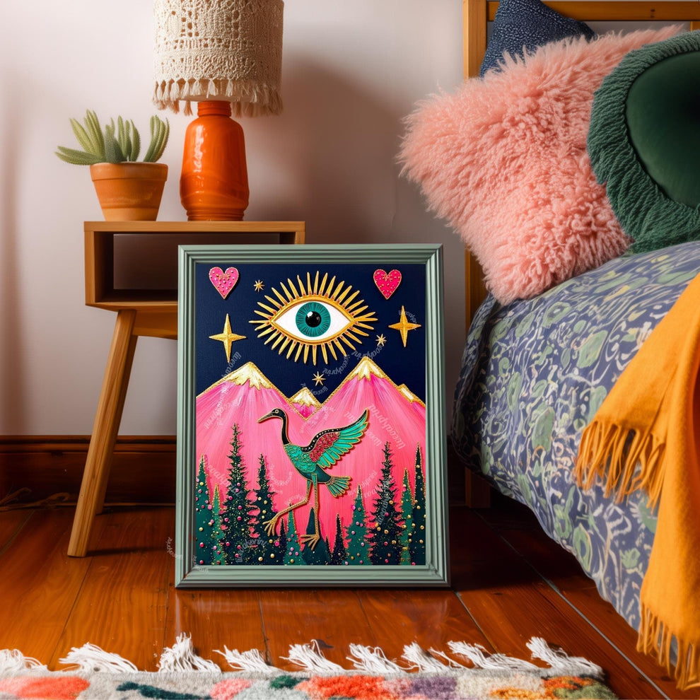 Surreal Crane Art Print