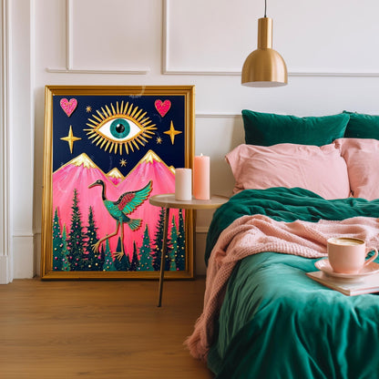 Surreal Crane Art Print