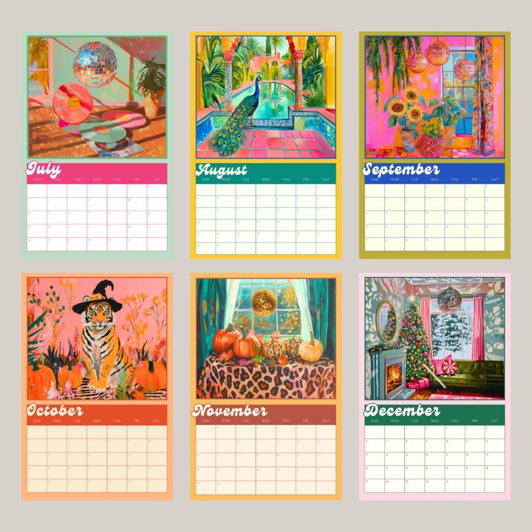 2026 Wall Calendar: Dopamine Decor - Funky Colorful Wall Calendar - Gift Idea for Friend, Mom, or Sister