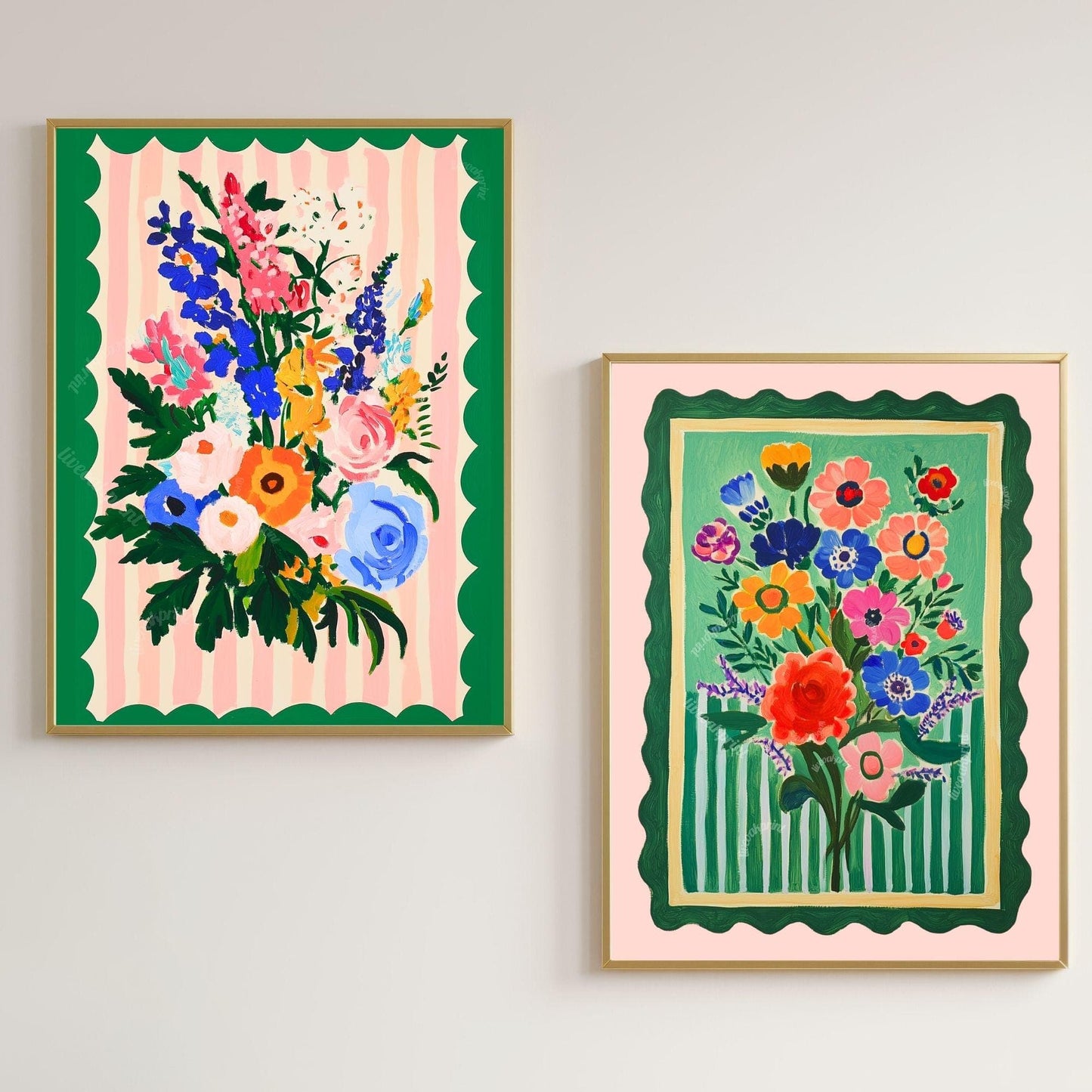 Colorful Floral Wall Art Set of 2