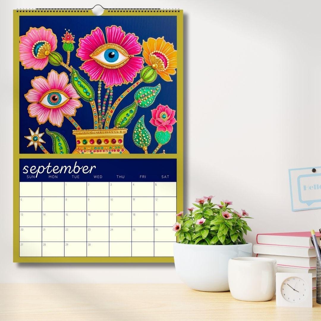 Surreal 2026 Wall Calendar: Sacred Hearts and Golden Eyes