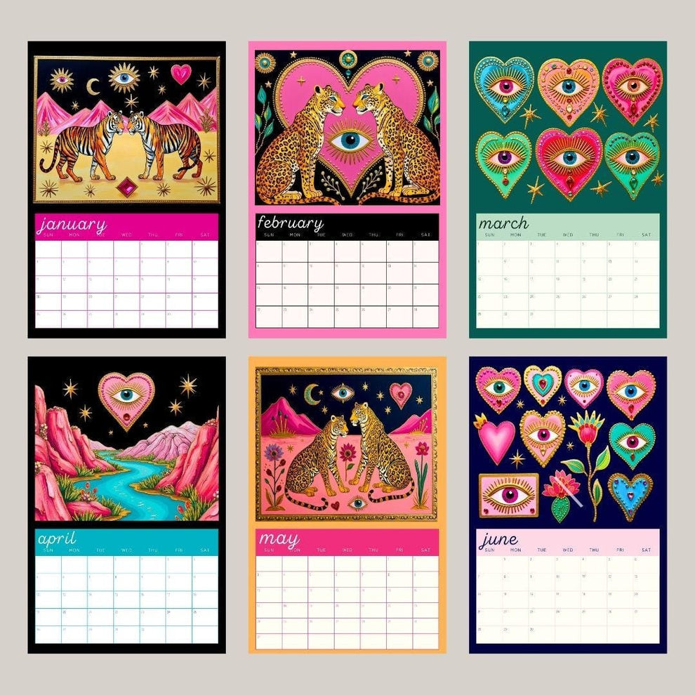 Surreal 2026 Wall Calendar: Sacred Hearts and Golden Eyes