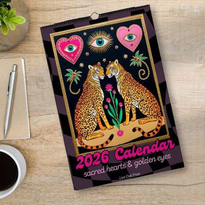 Surreal 2026 Wall Calendar: Sacred Hearts and Golden Eyes