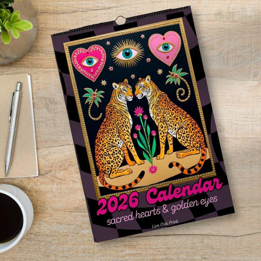 Surreal 2026 Wall Calendar: Sacred Hearts and Golden Eyes