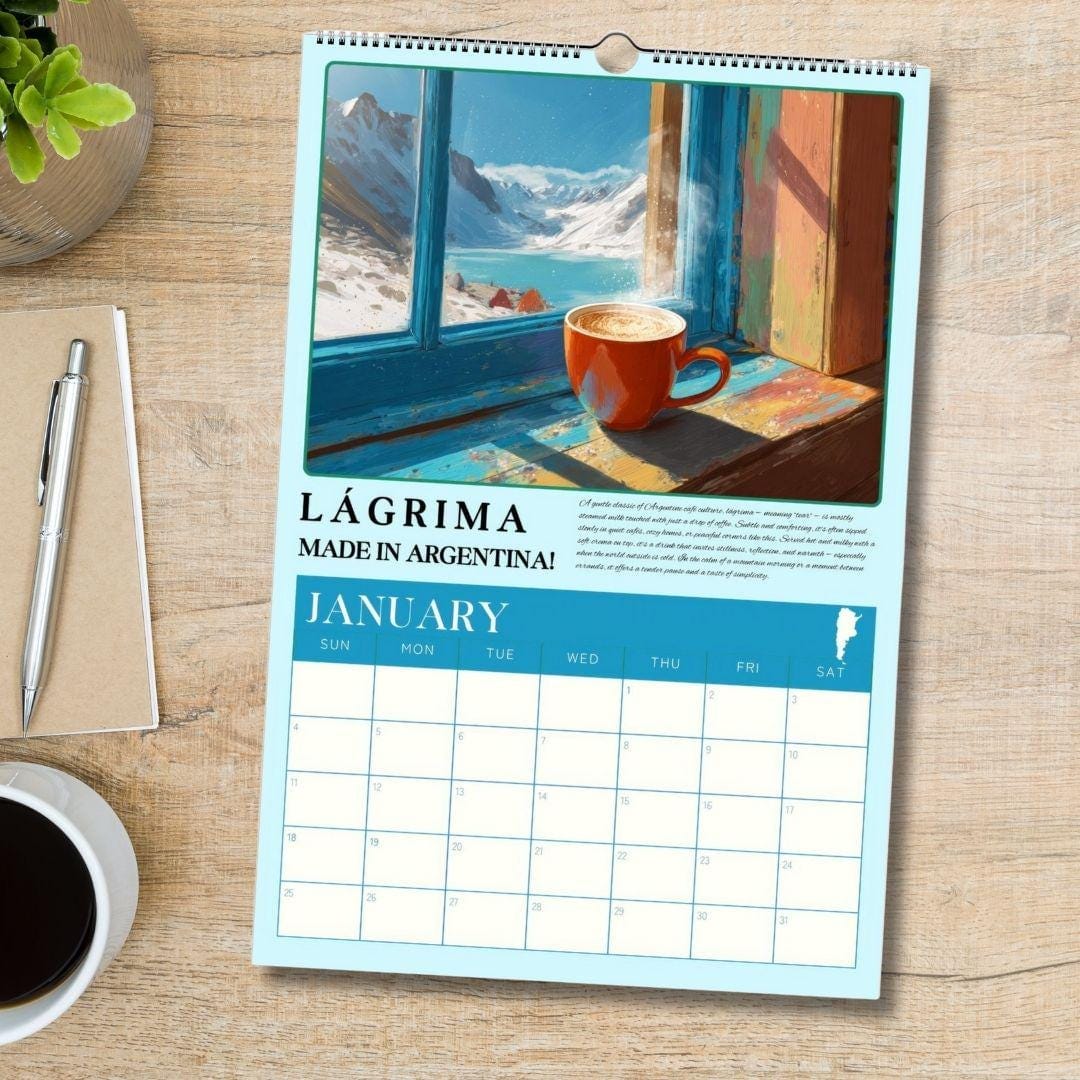 2026 Wall Calendar: Coffee Around the World – Coffee Wall Calendar – Coffee Gift Ideas
