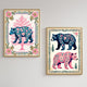 Modern Boho Bears Two Art Print Set
