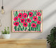 Red Poppies Horizontal Wall Art : Floral Landscape Print Over The Couch or Bedroom Art