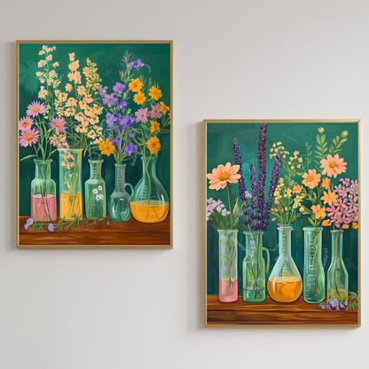 Chemistry Art Prints Set of Two: Science Classroom Wall Art Creative Gift For Scientist
