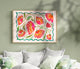 Pink Horizontal Floral Wall Art – Boho Over Bed Decor, Bright Flower Print for Living Room or Bedroom, Dopamine Home Decor